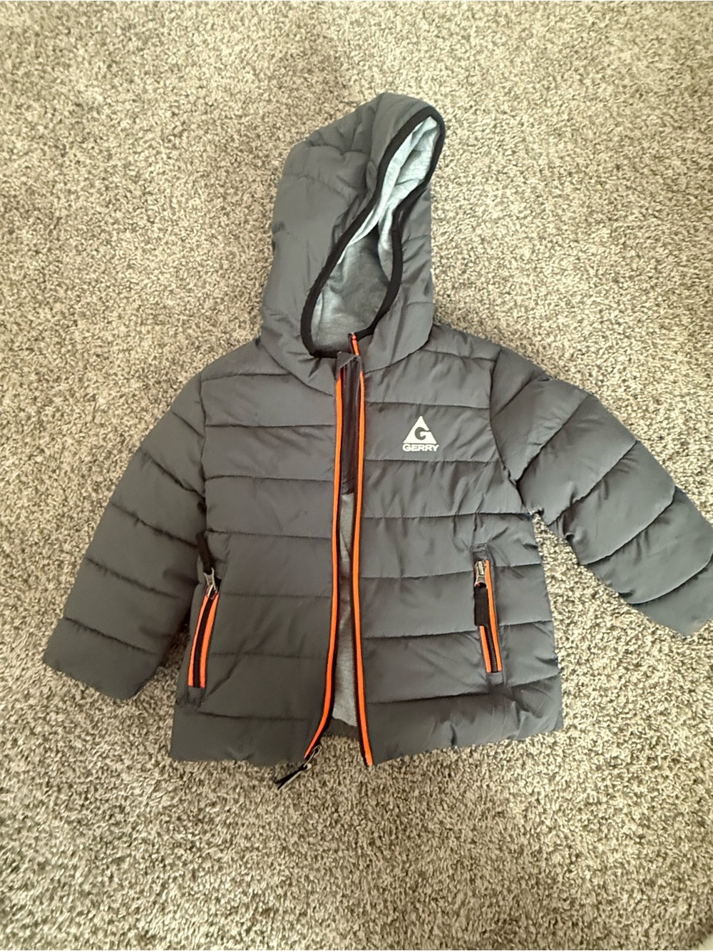 Gerry Weber Kids Gray Puffer Jacket with Orange Accents